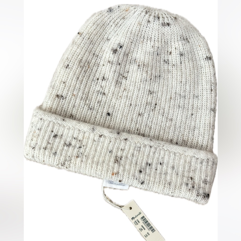 Madewell NWT New White Speckled Knit Beanie